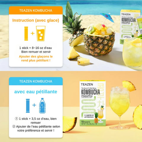 TEAZEN Ananas-Kombucha – 10 Beutel