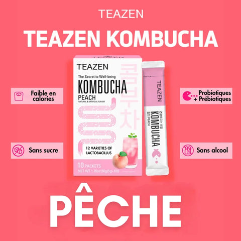 TEAZEN Pfirsich-Kombucha – 10 Beutel